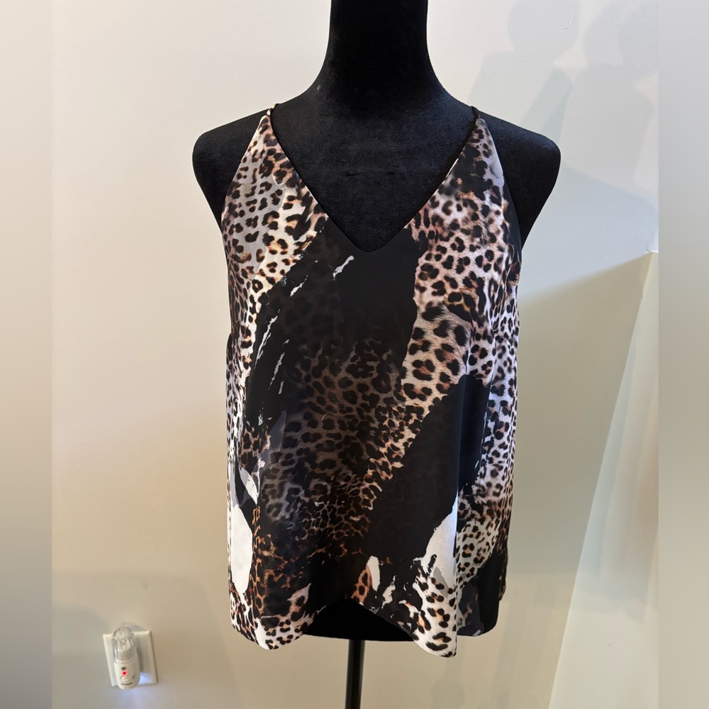 bebe Animal Print Open Back Tank
